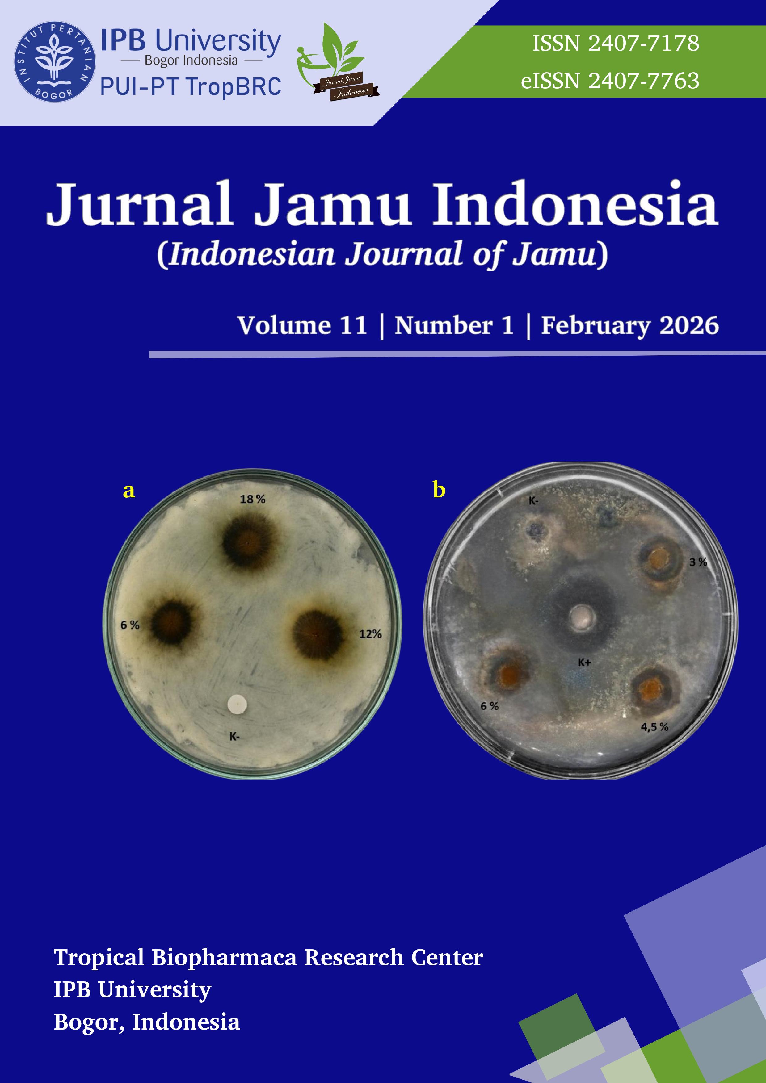 					View Vol. 11 No. 1 (2026): Jurnal Jamu Indonesia
				